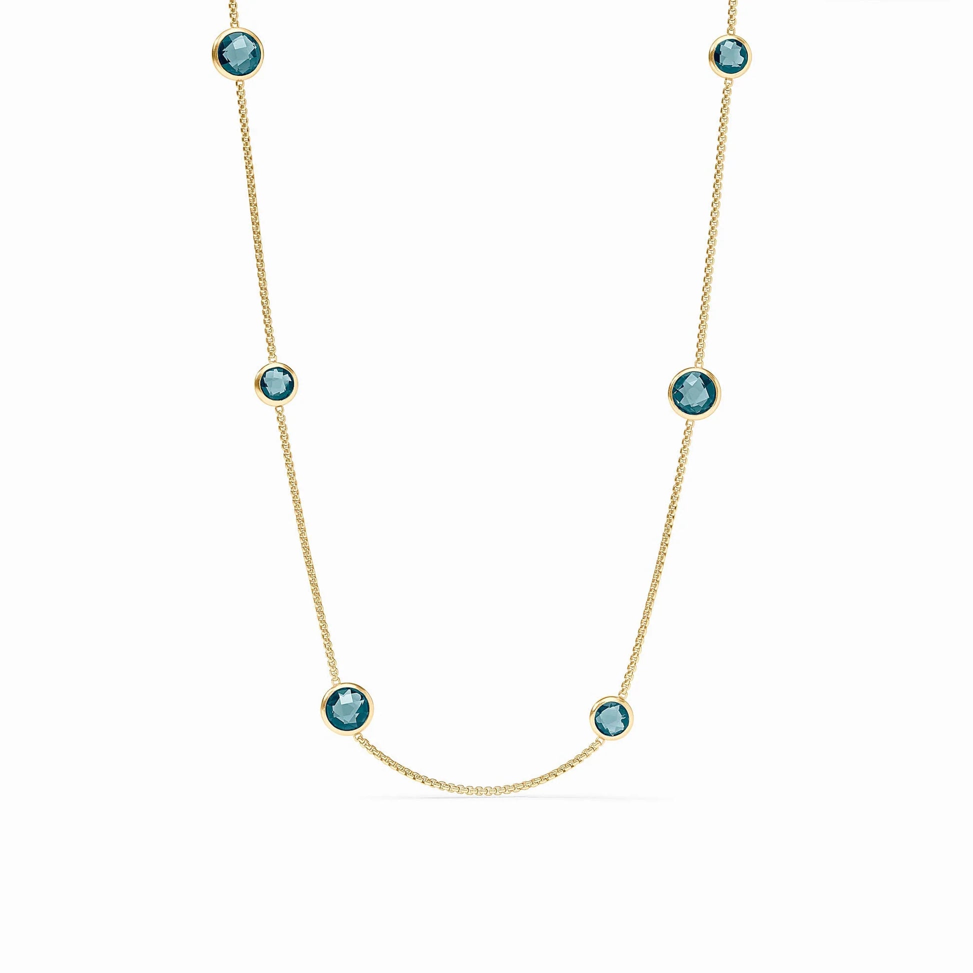 Julie Vos Rainbow Station Necklace -Montana Blue