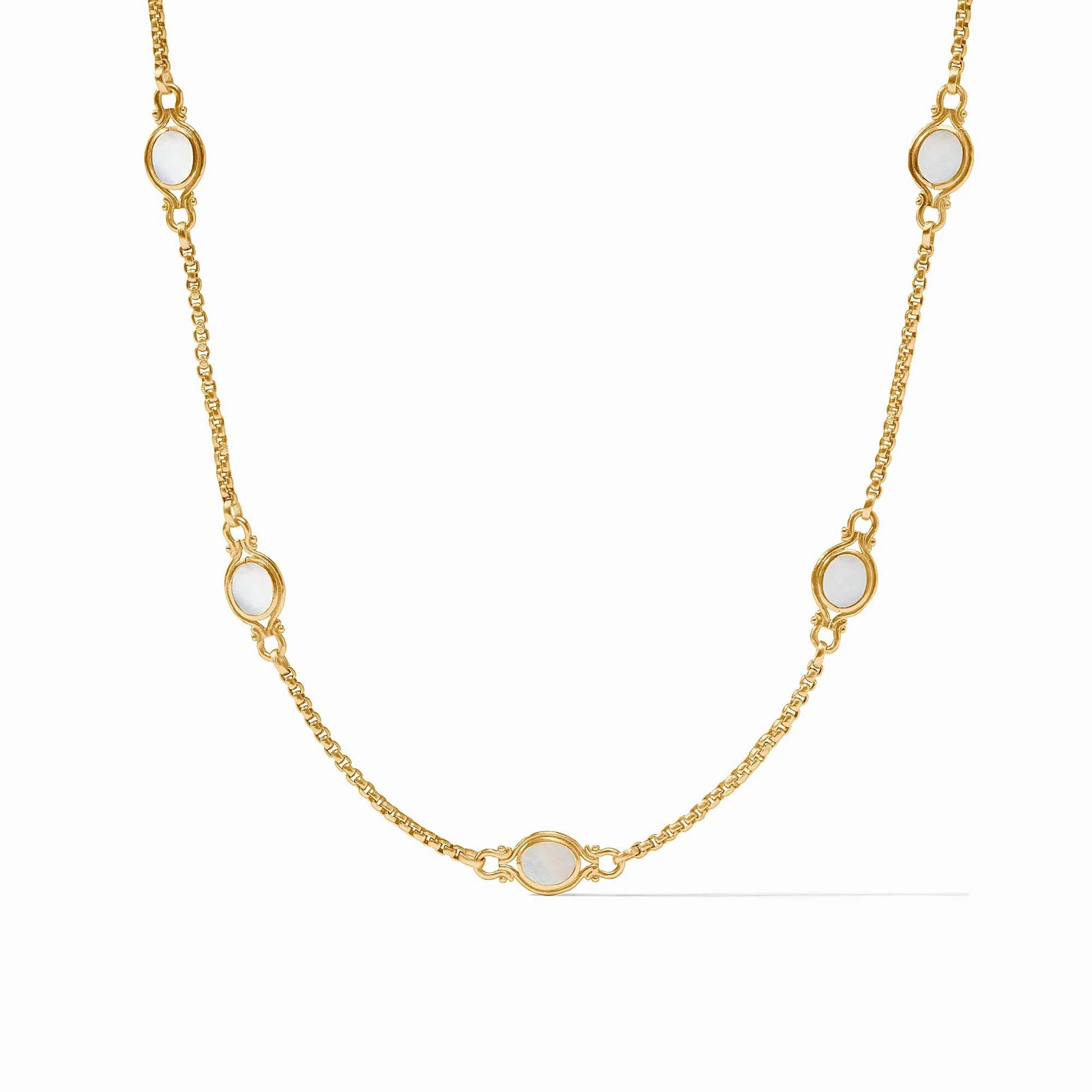 Julie Vos Saratoga Stone Station Necklace, Mother of Pearl