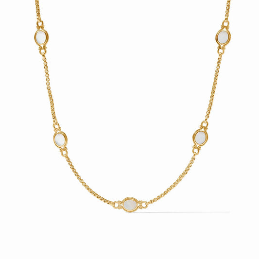 Julie Vos Saratoga Stone Station Necklace, Mother of Pearl