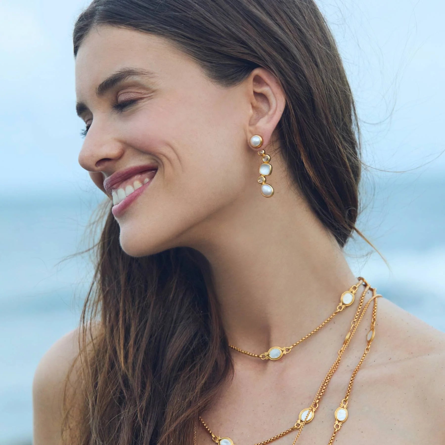 Julie Vos Saratoga Stone Station Necklace