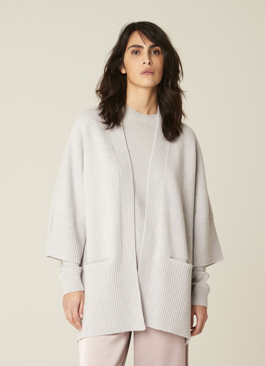 Tanea Cardigan Merino Wool- Soft Grey