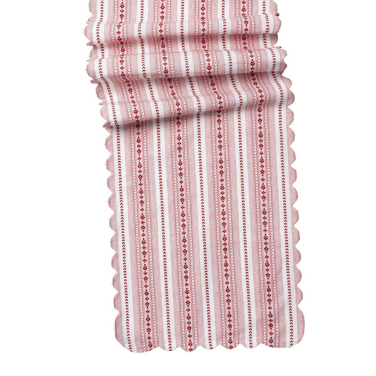 Juliska Cotton Table Runner Villa Stripe Ruby