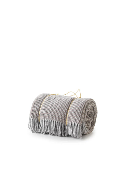 A Soft Idea Uniwaffle Textured Throw with Fringes- Sage, ASI