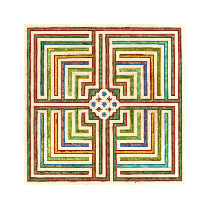 John Derian Square Maze Silk Scarf