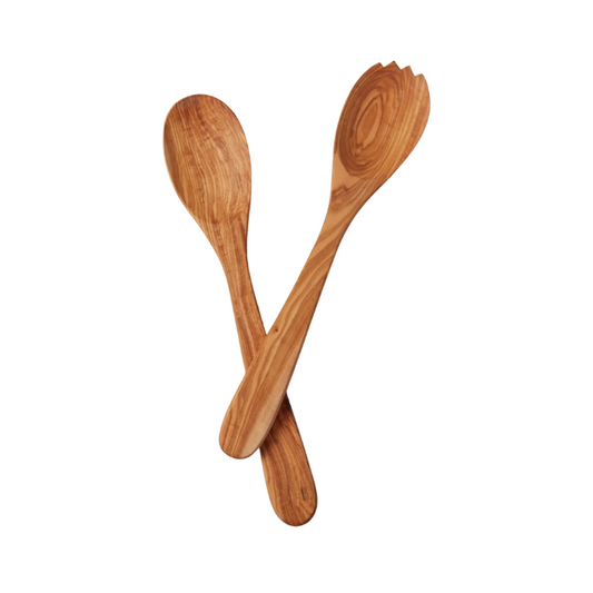 Olive Wood Salad Serving Set/2