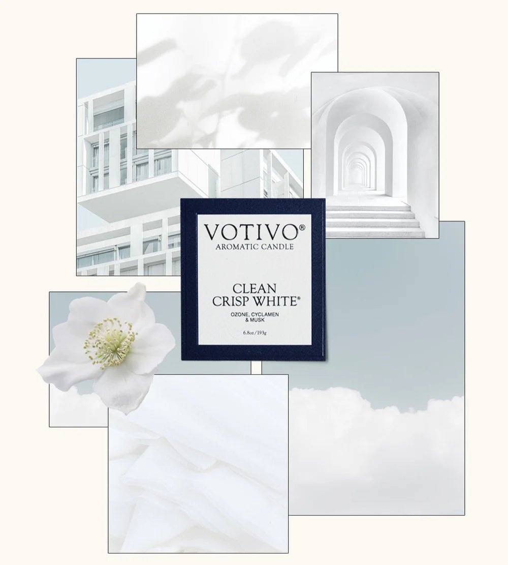 Votivo Clean Crisp White Aromatic Candle - 6.8 oz