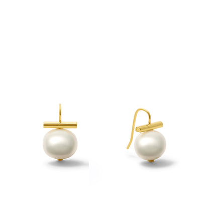 CC & Co by Catherine Canino Petite & Sweet Pebble Pearls Earring - Baby White