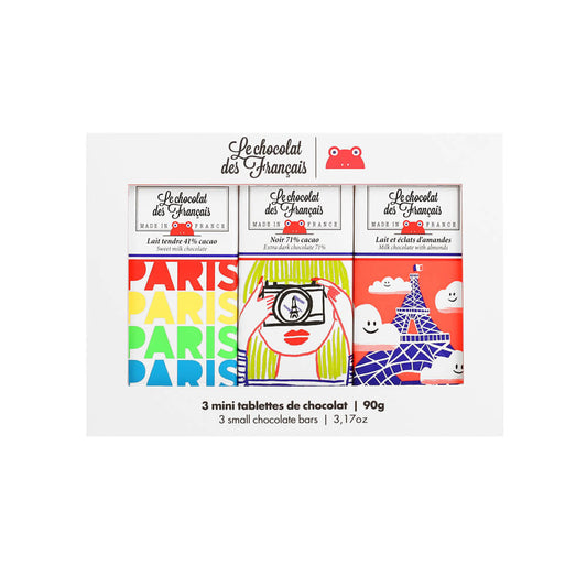 Le Chocolat des Francais - Box of 3 Small Chocolate Bars