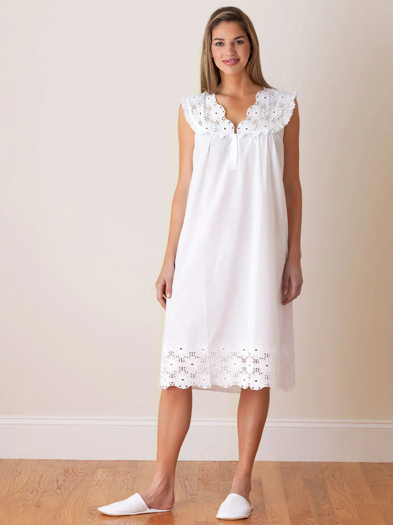 Jacaranda Eloise White Cotton Nightgown