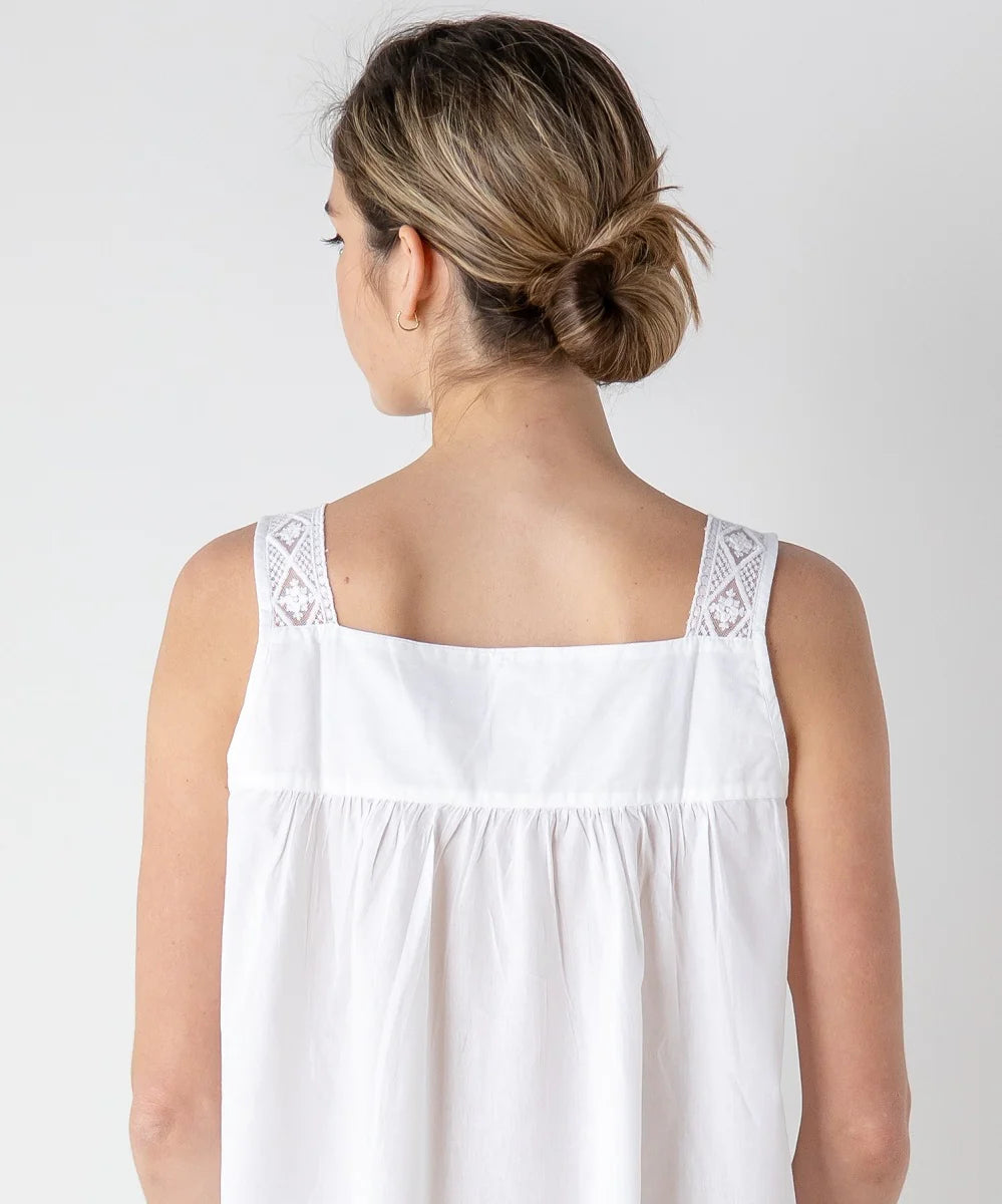 Jacaranda Louise White Cotton Nightgown