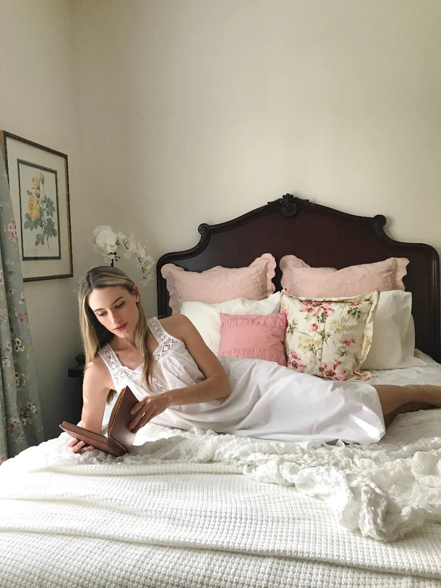 Jacaranda Louise White Cotton Nightgown