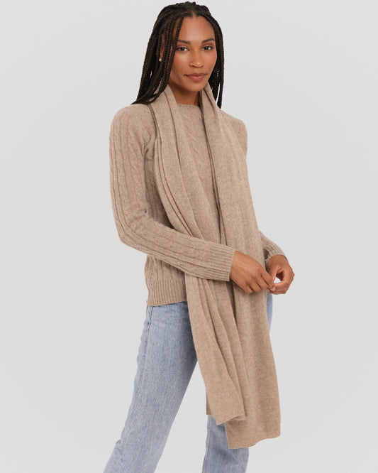 Alashan Cashmere Travel Wrap, Natural - La Petite Maison