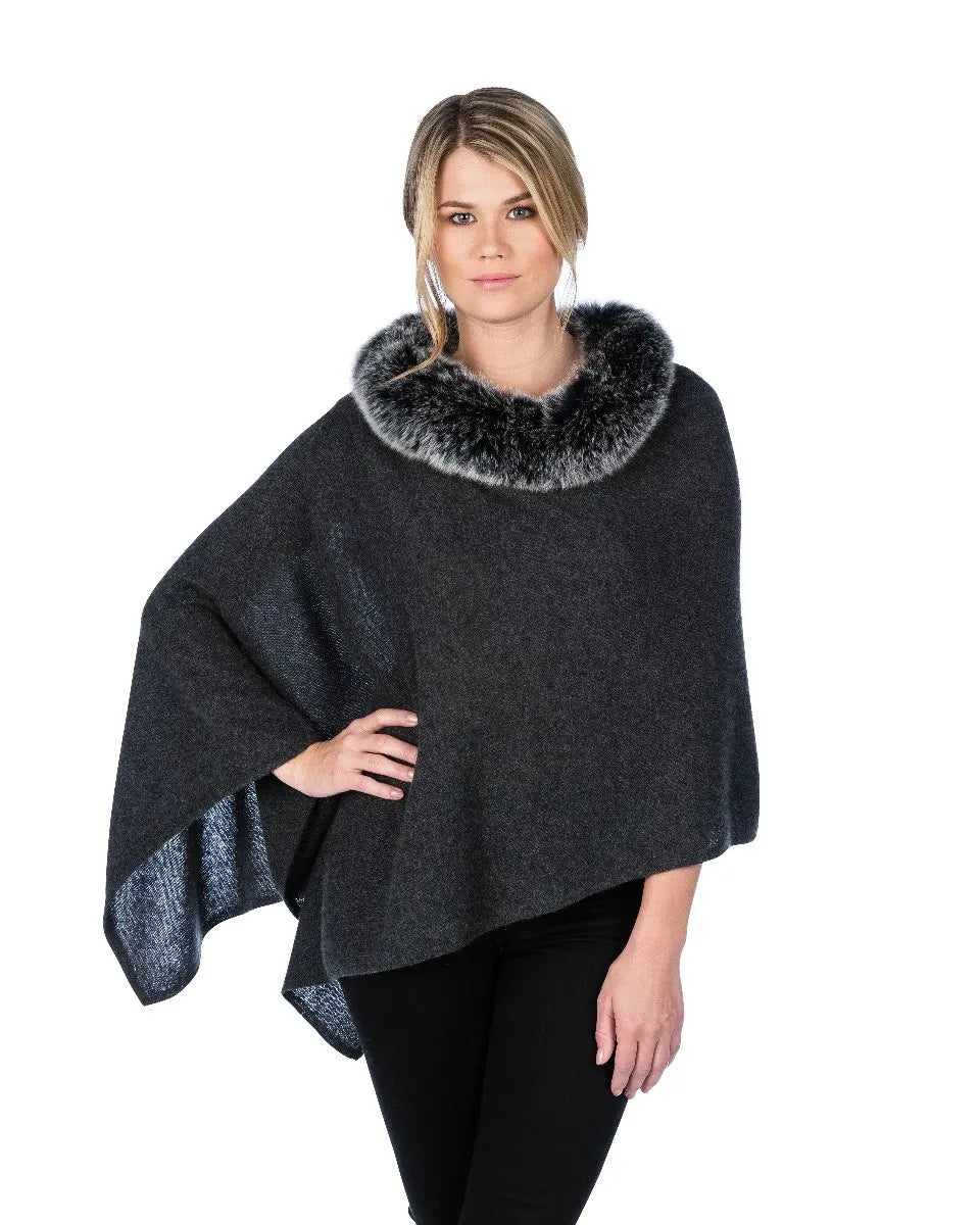 Alashan 100% cashmere topper- Charcoal