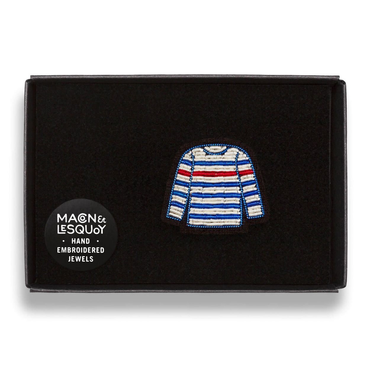 Macon & Lesquoy- Frenchy Striped T-Shirt Brooch
