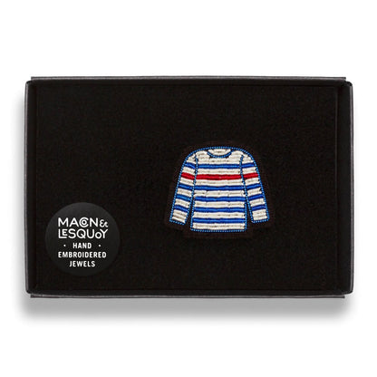 Macon & Lesquoy- Frenchy Striped T-Shirt Brooch