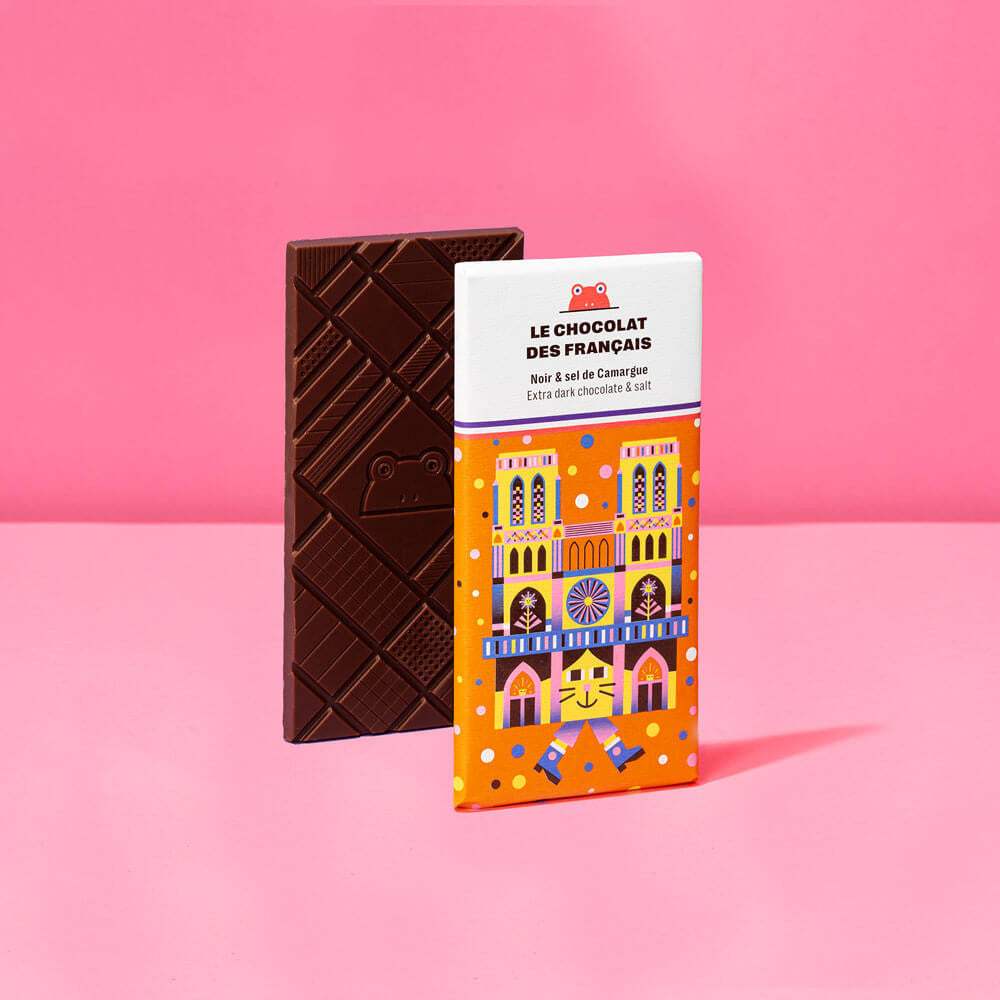 Le Chocolat des Français Notre Dame Dark Chocolate with Camargue Salt Bar