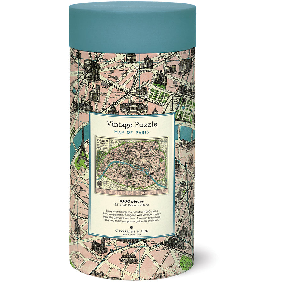 Cavallini Map of Paris Puzzle 1000 pcs - La Petite Maison