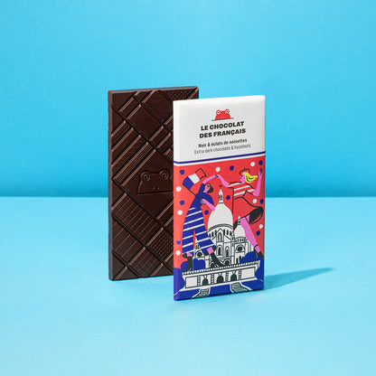 Le Chocolat des Français Sacre Coeur Dark Chocolate with Hazelnuts Bar