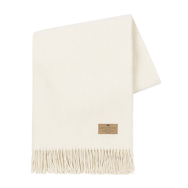 Lands Downunder Juno Cashmere Lambswool Throw - Ecru