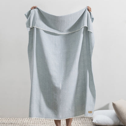 Lands Downunder Crystal Blue Plaid Sutton Throw