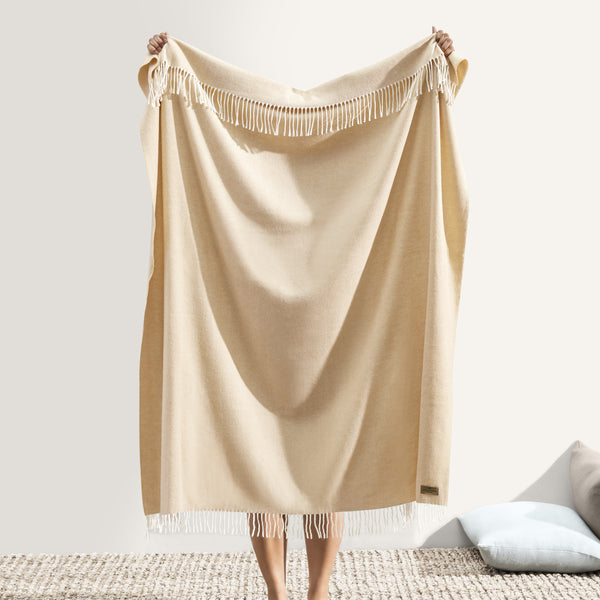 Lands Downunder Italian Herringbone Throw - Sand