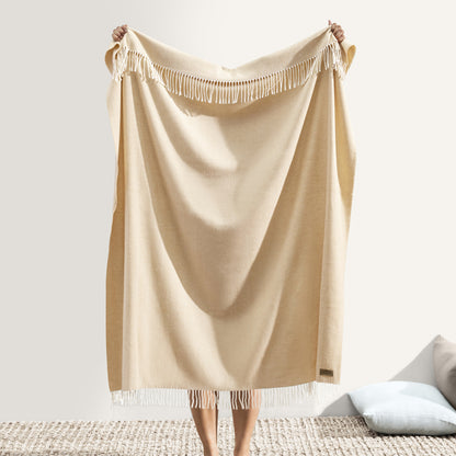 Lands Downunder Italian Herringbone Throw - Sand