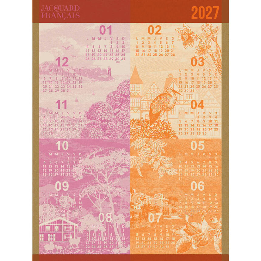Le Jacquard Francais 2027 Calendar Tea towel